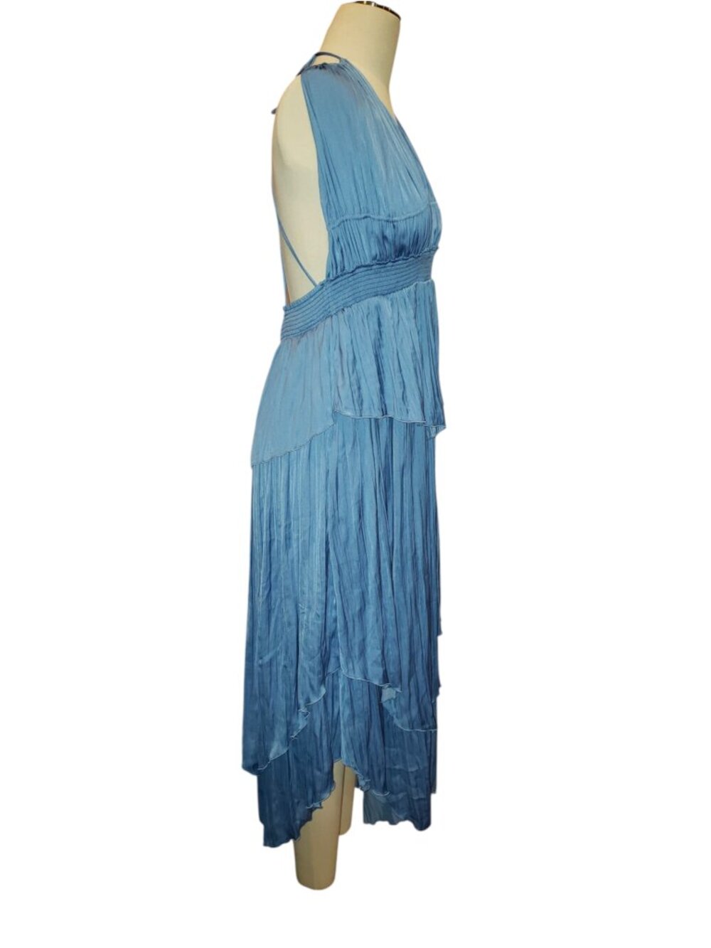 Free People Blue Endless Summer Drop Dead Gorgeous Dress sz Lg - Picture 4 of 6